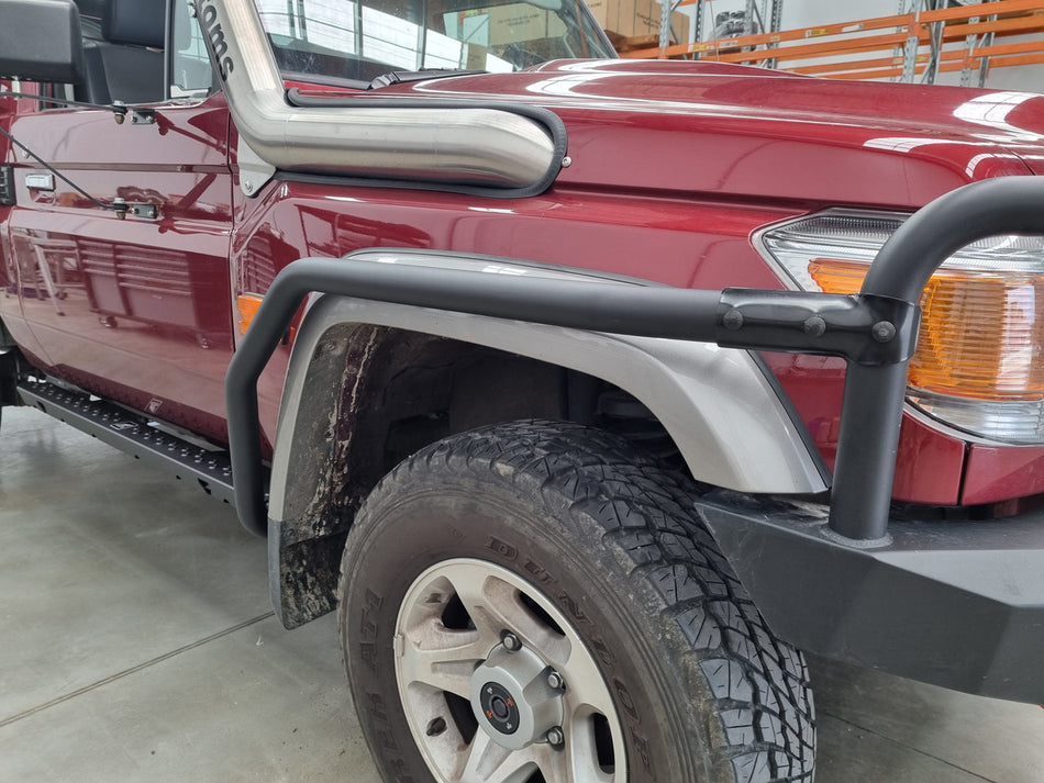 Rock Sliders with Brush Rails, suitable for Toyota Land Cruiser 79 Single Cab, 2017 to 2023