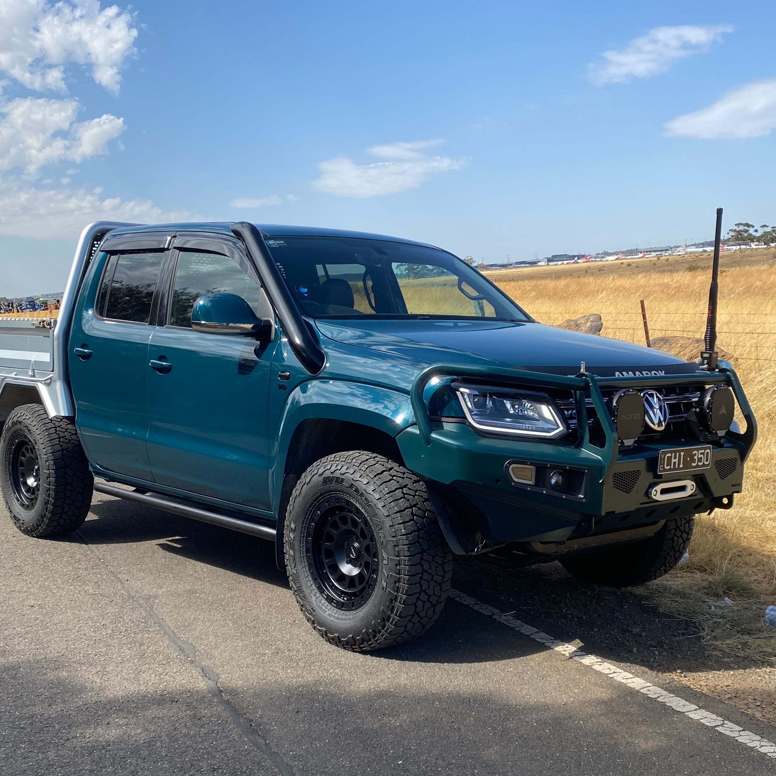 Volkswagen Amarok MY11-22 Snorkel for Stock Airbox Kit — Canna Fabrication short-entry stainless snorkel