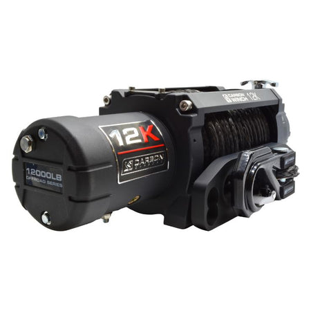 Carbon 12K 12000lb Electric Winch With Black Rope & Hook VER. 3