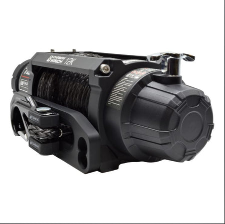 Carbon 12K 12000lb Electric Winch With Black Rope & Hook VER. 3