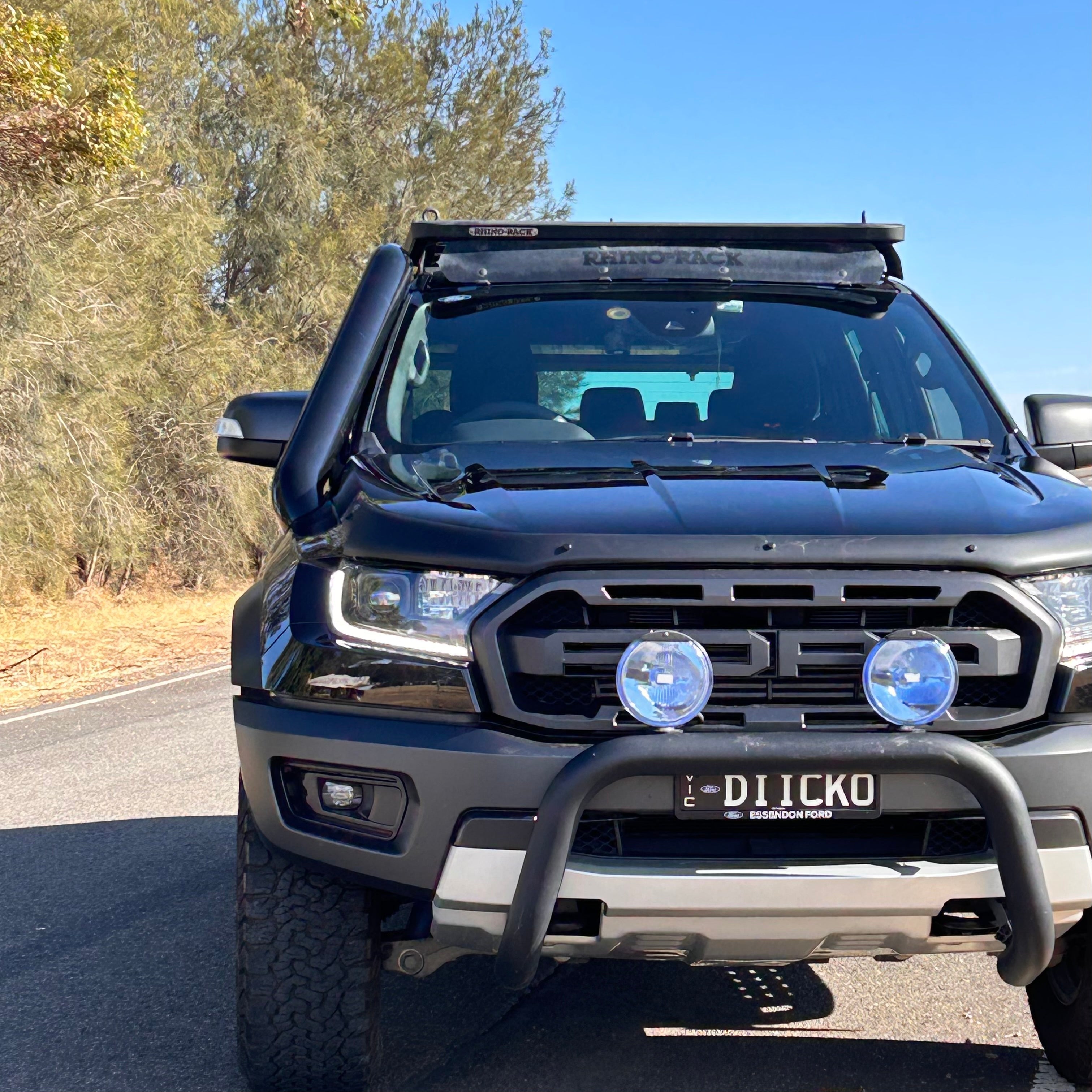 Ford Ranger Raptor PX3 Snorkel for Stock Airbox Kit — Canna Fabrication short-entry stainless snorkel