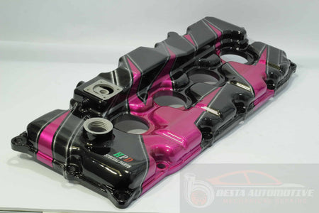 HPD Dress Up Rocker Cover with AN Fittings for Isuzu 4JJ1 – Purple