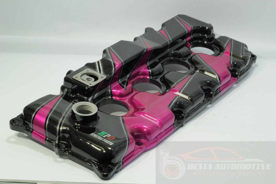 HPD Dress Up Rocker Cover with AN Fittings for Isuzu 4JJ1 – Purple