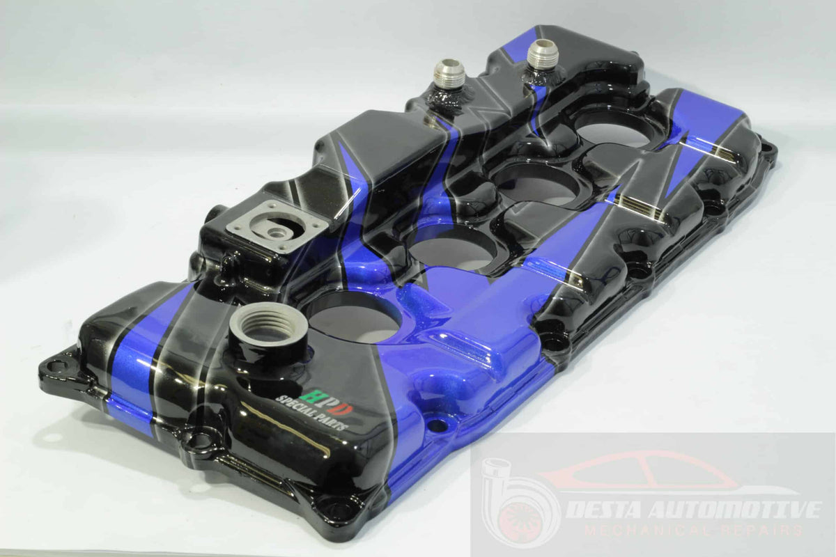 HPD Dress Up Rocker Cover with AN Fittings for Isuzu 4JJ1 – Blue