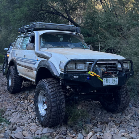 Toyota 80 Series LandCruiser long-entry stainless snorkel by Canna Fabrication