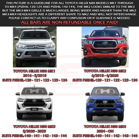 Toyota Hilux N80 MK3-MK4 5/2020-On PSR Ambush Single Hoop Bullbar