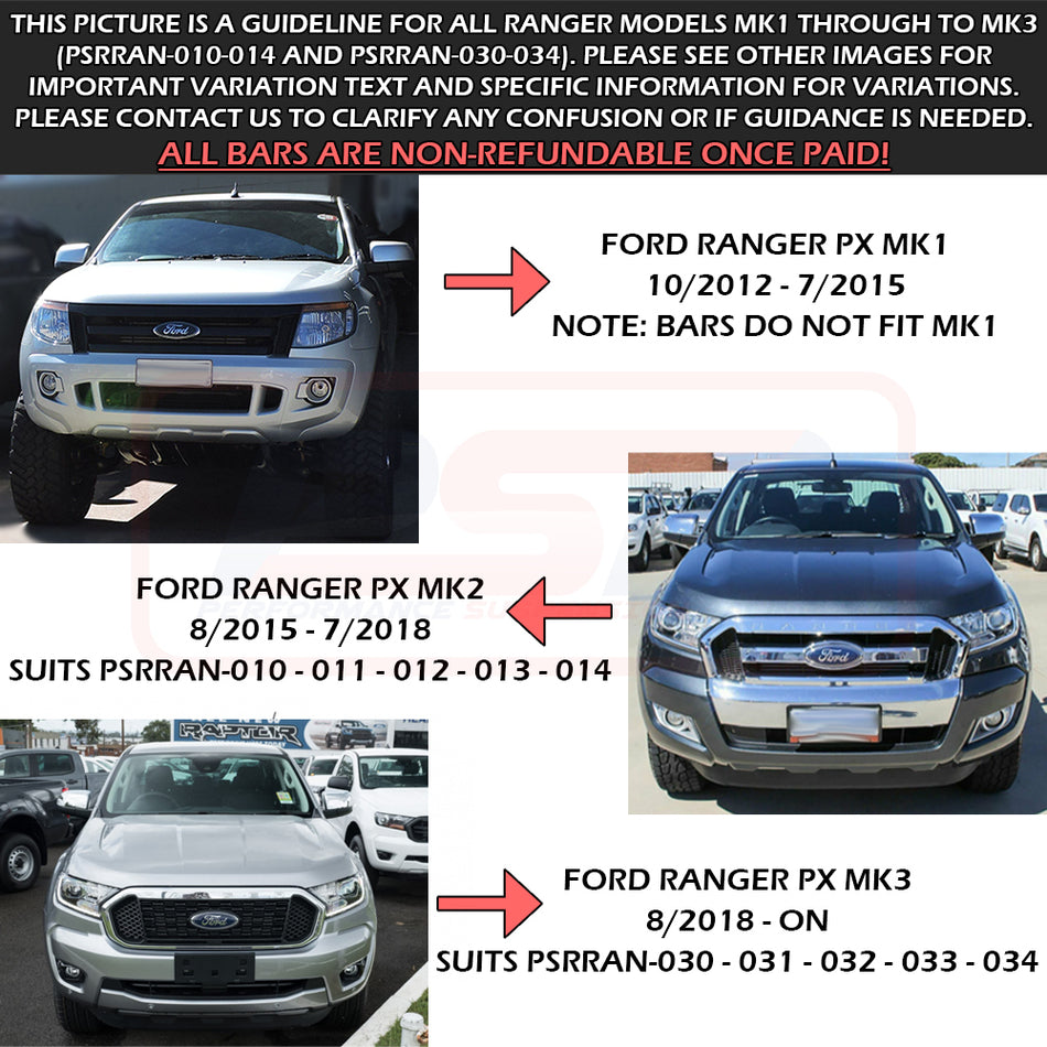 Ford Ranger PX MK3 8/2018-ON PSR Ambush Hoopless Bullbar