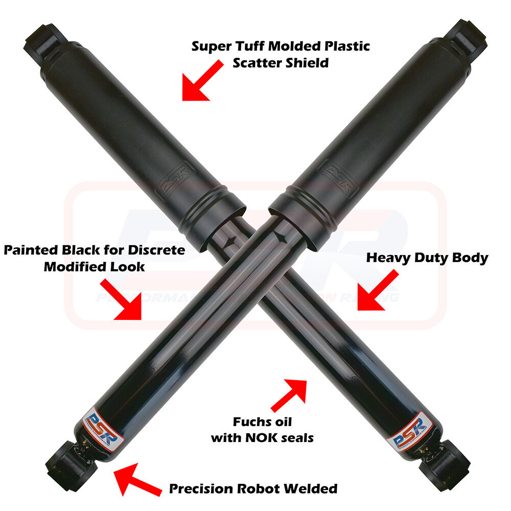 PSR TTG Rear Shock Absorber 670mm Open Large Eye 19mm Bush Ends - PAIR