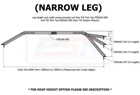 Roof Top Tent NON Tilt Mounting Rail System (Baja Rack Style)