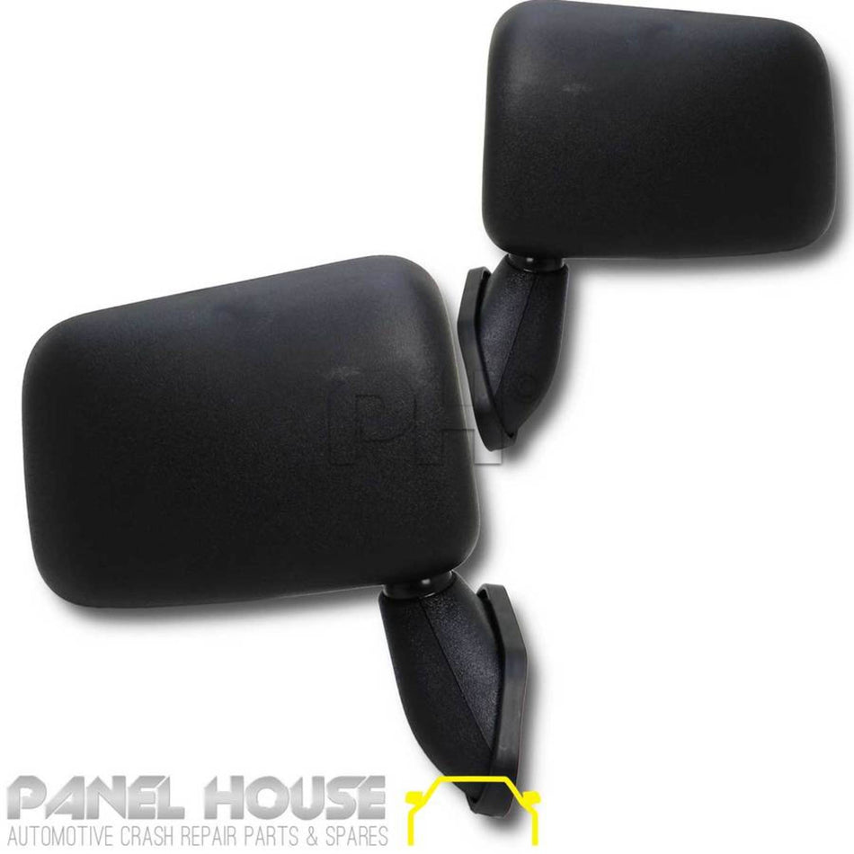 Door Mirrors PAIR Skin Mount Black Fits Toyota Hilux 01-05 2WD 4WD