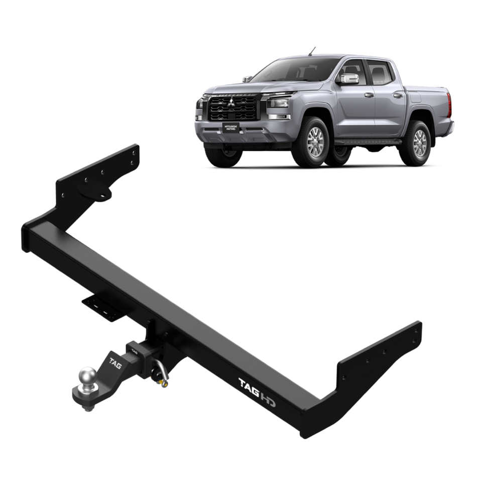 Tag Heavy Duty Towbar & Direct Fit Wiring for Mitsubishi Triton MV Without Rear Bumper Step (2024 - On)