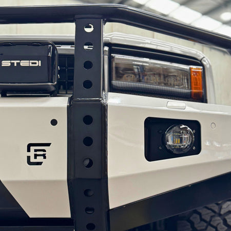 This is an image of the new Raslarr Dallas Bull Bar Toyota Landcruiser Prado 250 Series White Black