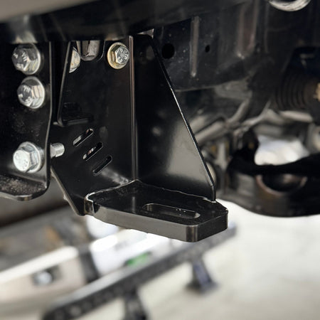 This is an image of the new Raslarr Dallas Bull Bar Toyota Landcruiser Prado 250 Series White Black recovery point underbody protection