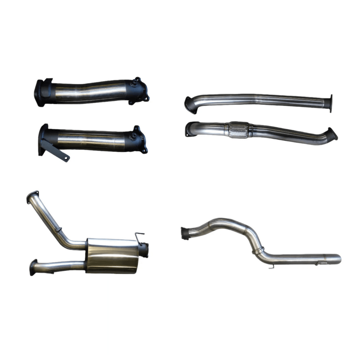 Manta 3in Dual No Cat, with Muffler, 4in Exit Exhaust for Toyota LandCruiser VDJ200