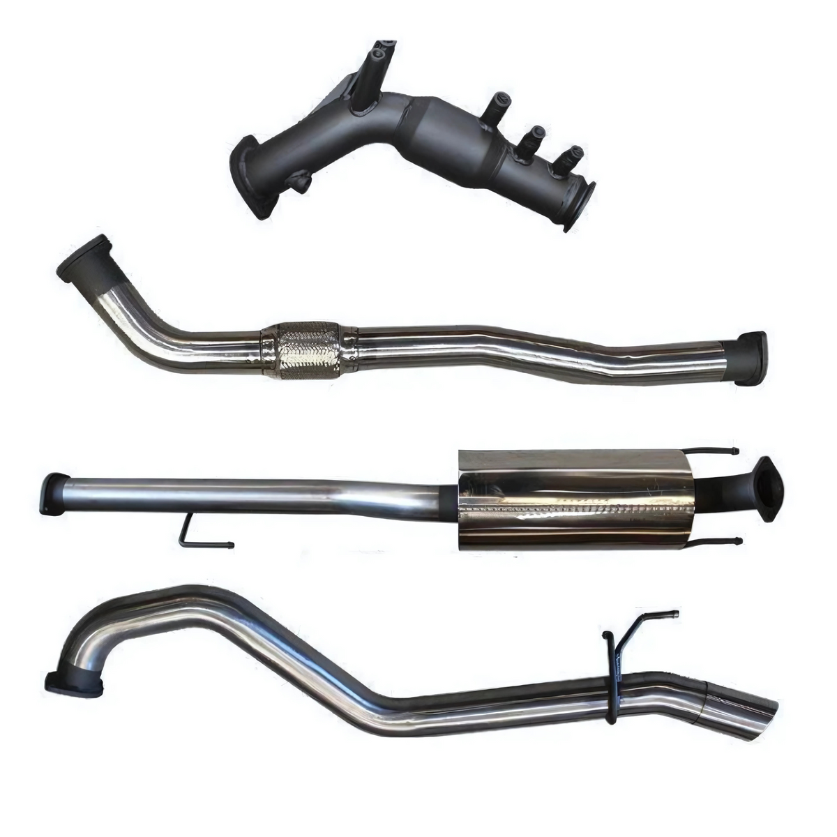 Manta Turbo Back 3in Muffler with Cat Exhaust – Stainless Steel for Toyota Hilux GUN126R 2.8L