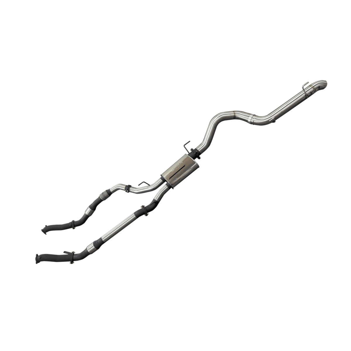Manta 3in Dual with Cat & Muffler, 4in Exit Exhaust for Toyota LandCruiser VDJ200