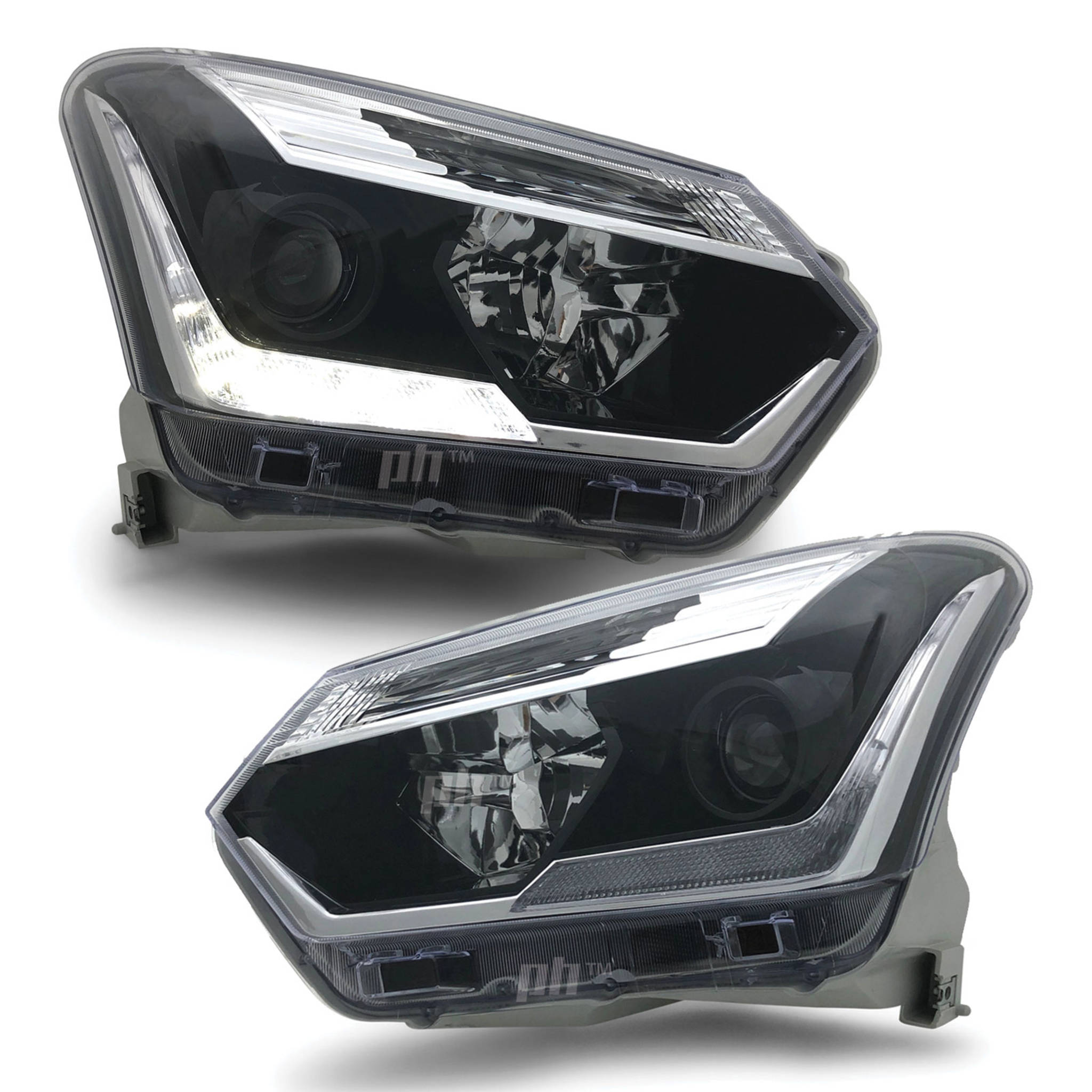 Headlights Black Projector LED DRL PAIR Fits Isuzu DMAX 2017 - 2020 ...