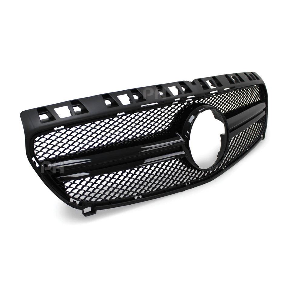 Grill Gloss Black Mesh Style Fits Mercedes-Benz W176 A-Class & A45 AMG 2012 - 2015
