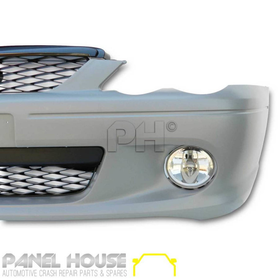 Complete Front Bumper Bar + Grilles + Fog Lights fits Ford BA Falcon XR6 XR8 XR6T