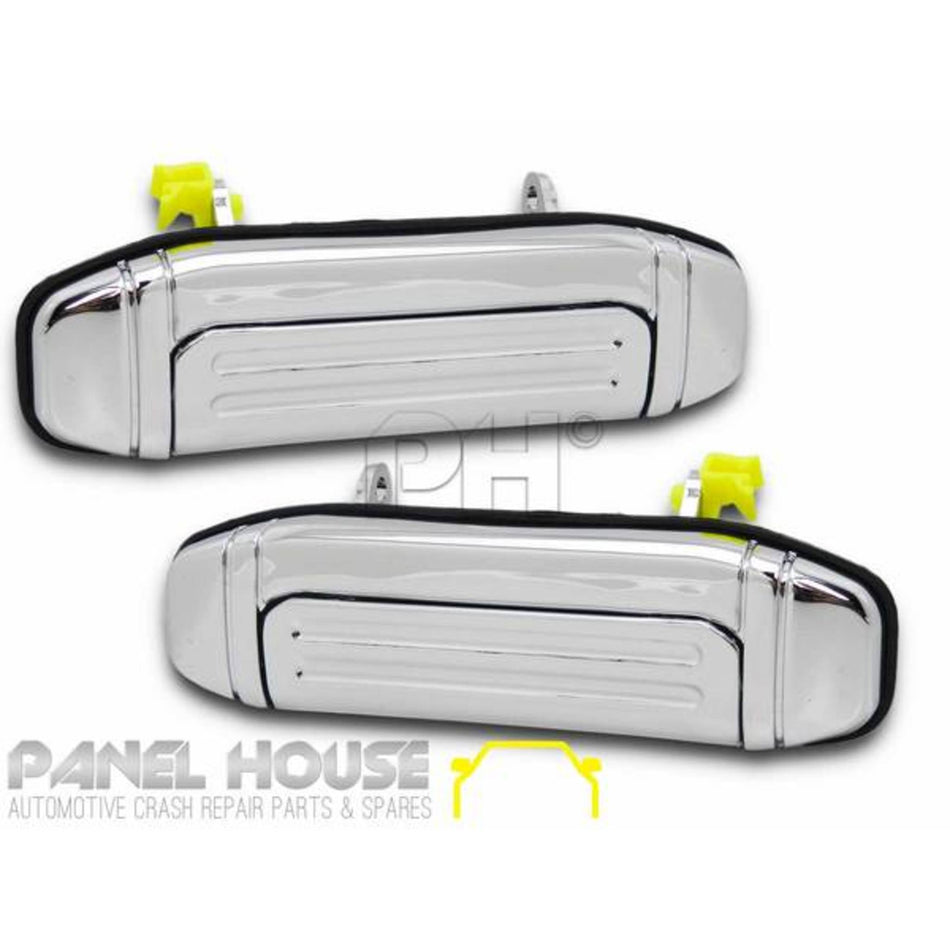 Outer Door Handles PAIR Front Chrome Fits Mitsubishi Pajero NH NJ NK NL 1991 - 2000