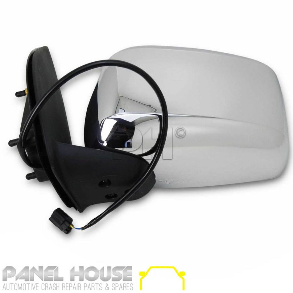 Door Mirror LEFT Electric Chrome Fits Nissan Navara D40 VSK 2005 - 2010