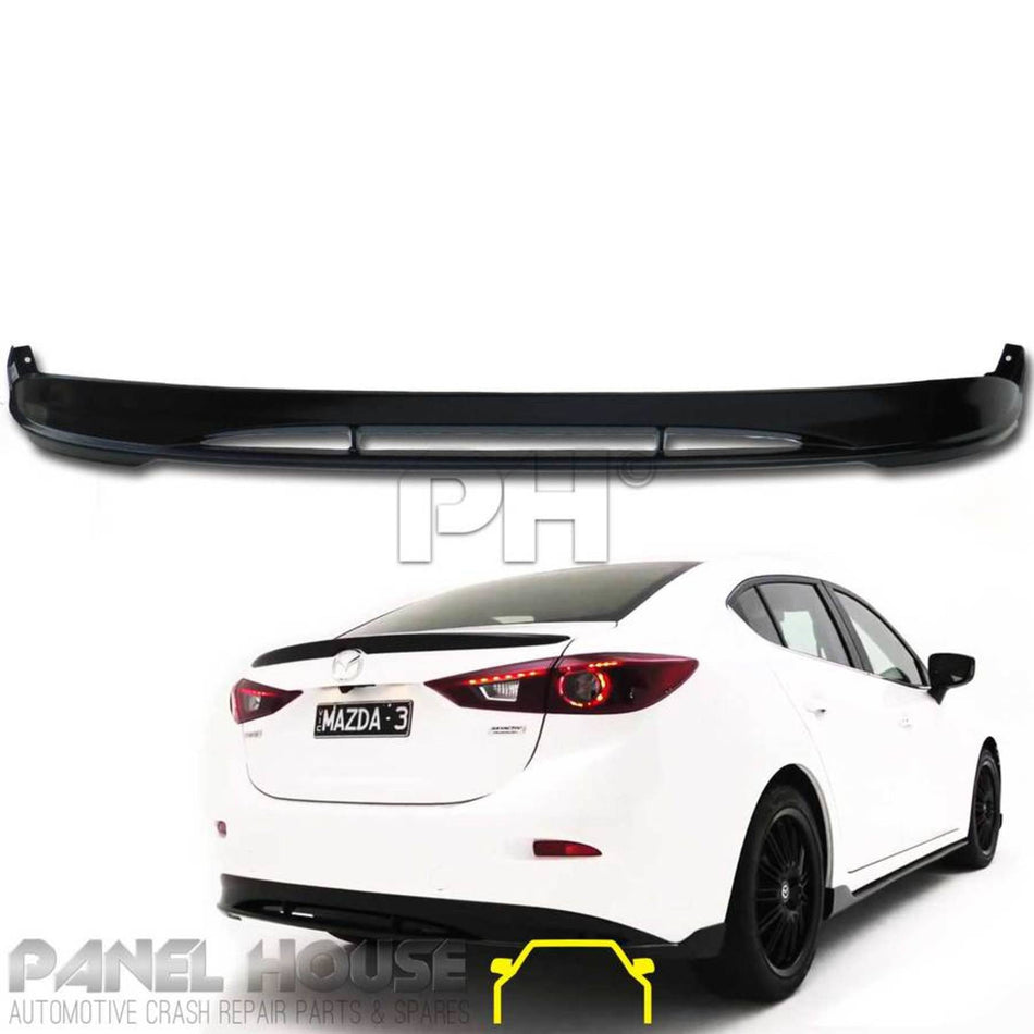 Rear Bumper Bar Lower Lip CARBON Look Fits Mazda 3 BM BN Sedan
