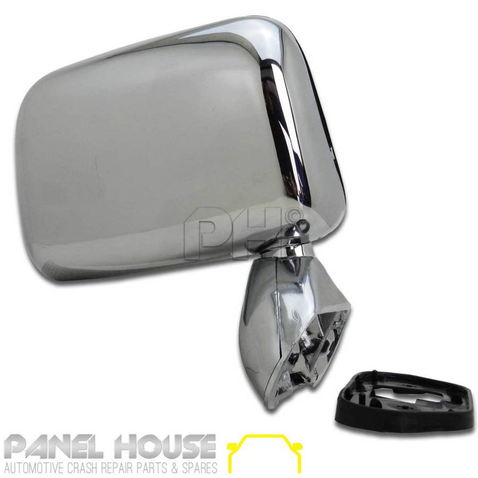 Door Mirror RIGHT Chrome Skin Mount Door with Cap Fits Toyota Hilux 88-05