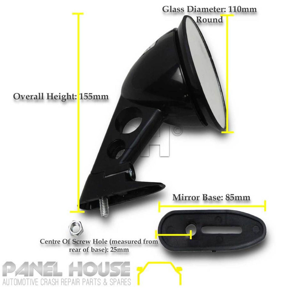 NEW Fender Mount JDM Style Mirrors PAIR LHS RHS Datsun Pick Up Ute 620 720 1200