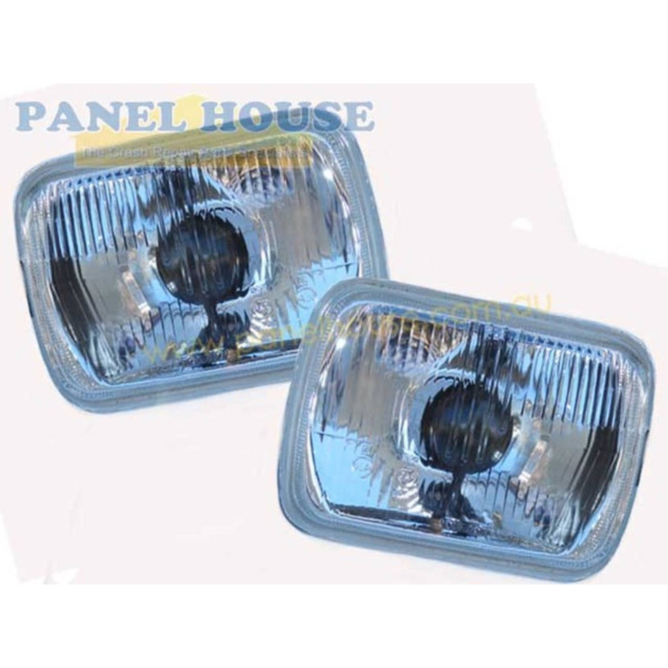 Pair Of 7x5 Headlights H4 Type With Park fits Nissan Navara D21 Ute 92-96