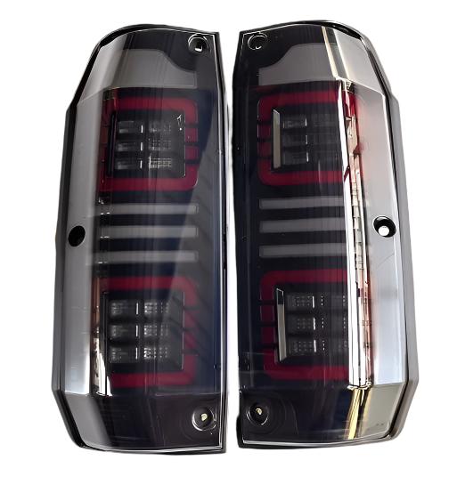 Smoked Halo LED Tail Lights Plug n Play for Toyota Landcruiser 71/73/78 Series TroopCarrier