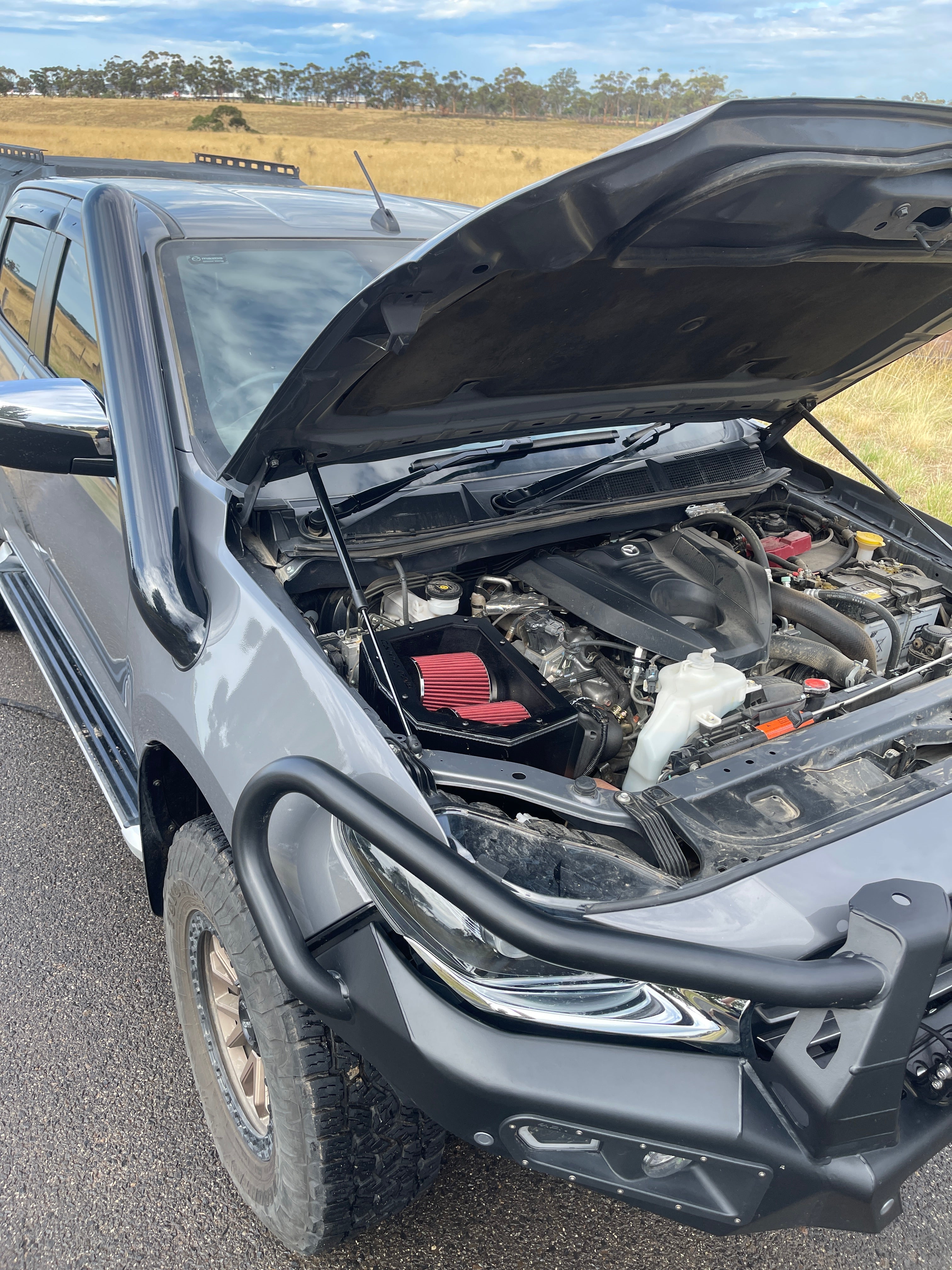Mazda BT-50 twin pod filter aftermarket airbox by Canna Fabrication