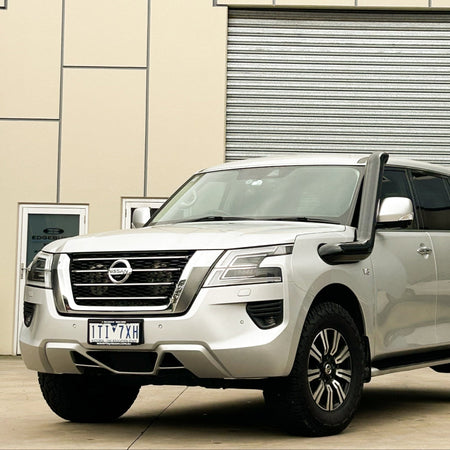 Nissan Patrol Y62 mid-entry twin stainless snorkels by Canna Fabrication