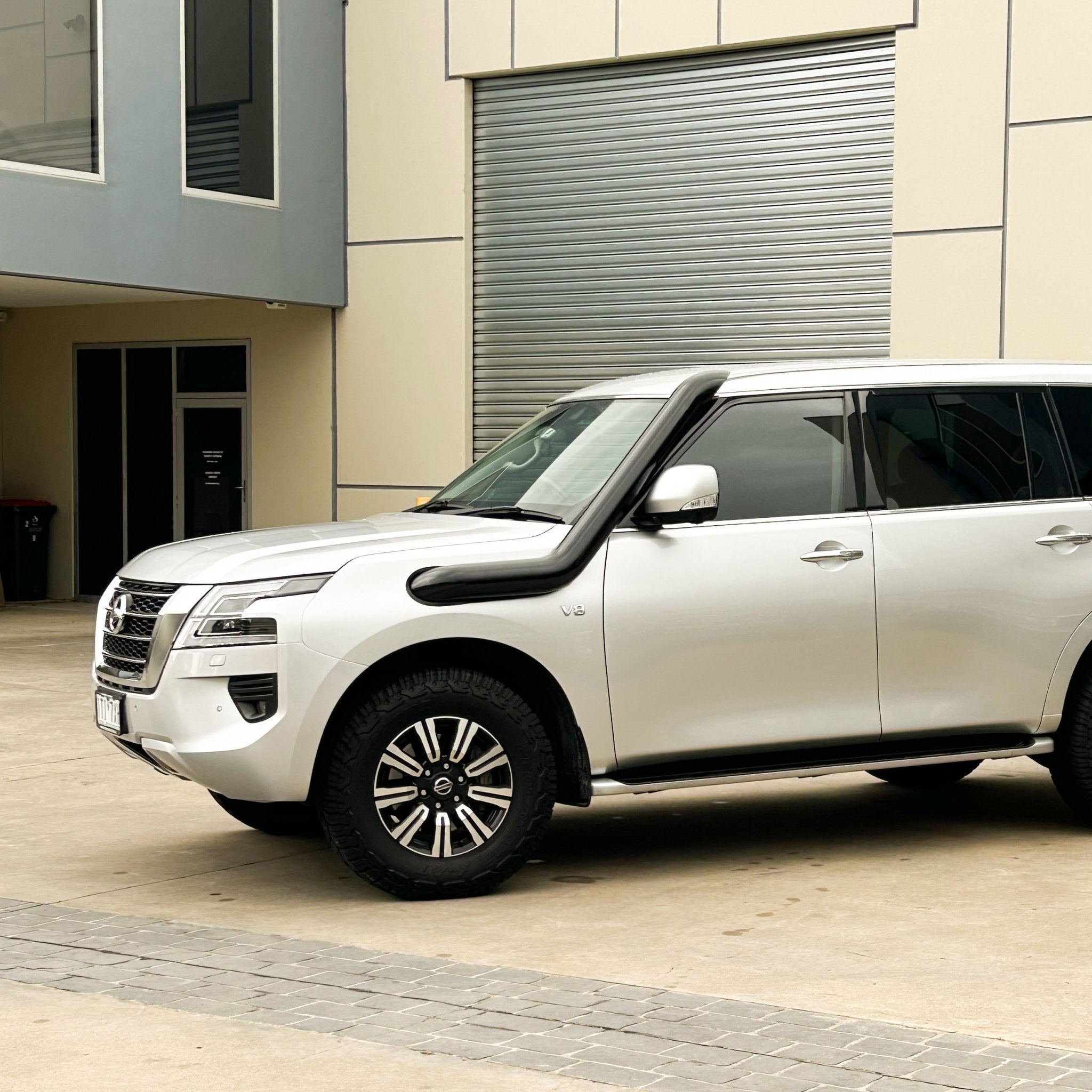 Nissan Patrol Y62 twin snorkels by Canna Fabrication - brushed silver