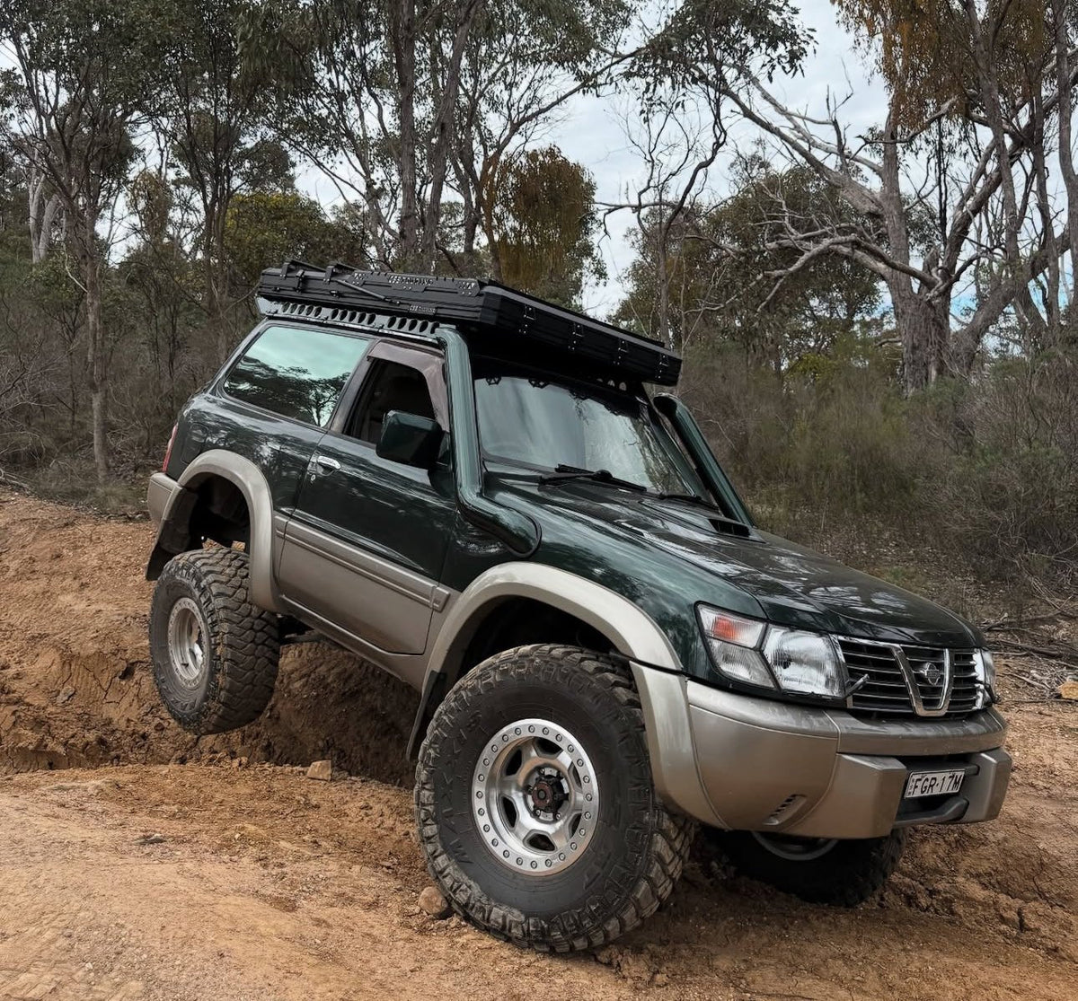 Nissan Patrol GU (Series 1-3) teardrop twin stainless snorkels by Canna Fabrication - brushed silver