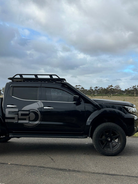 Nissan Navara NP300 D23 Short-Entry Stainless Snorkel by Canna Fabrication — brushed silver