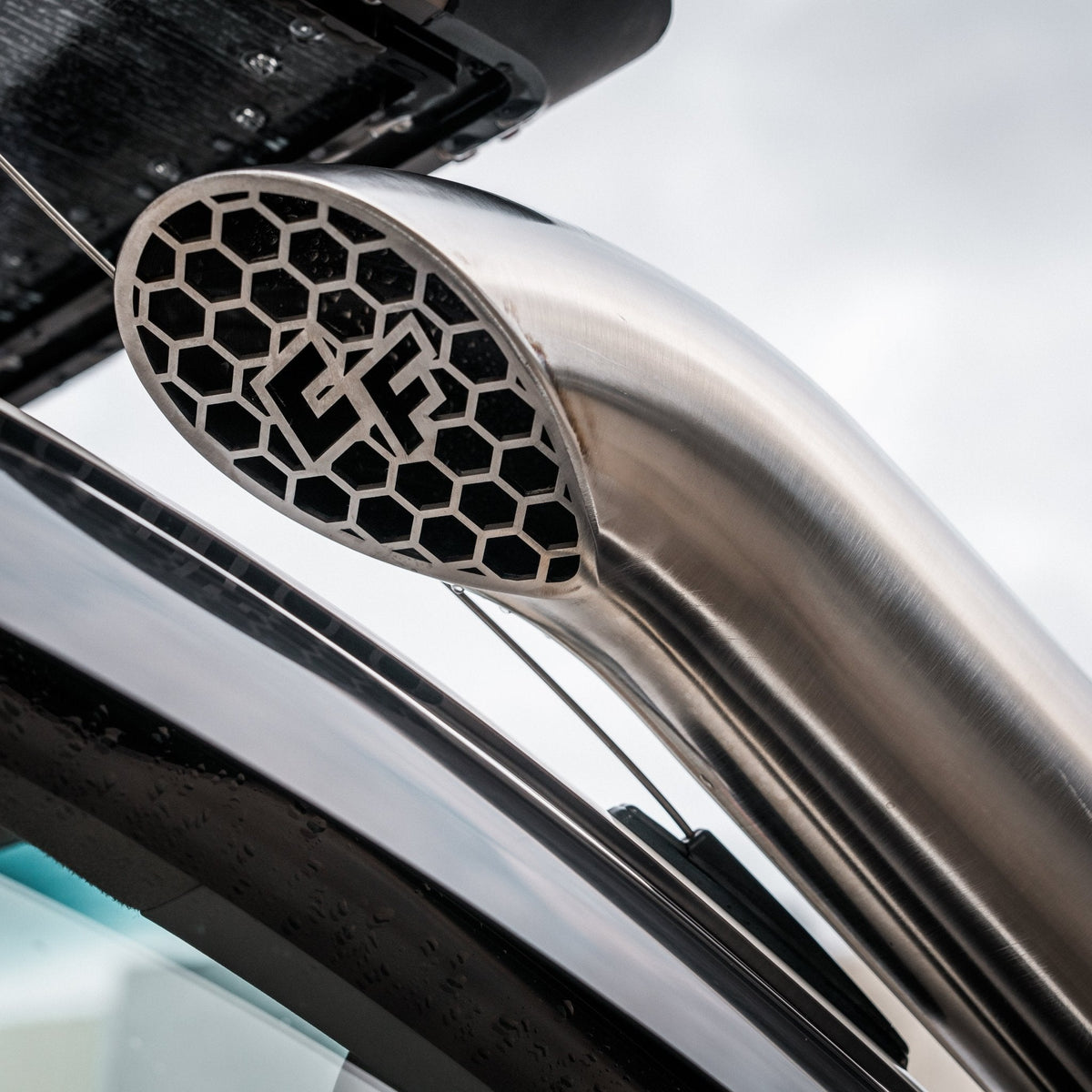 Toyota Hilux N70 Short-Entry Snorkel by Canna Fabrication — brushed silver
