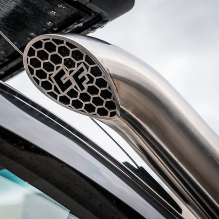 Toyota Hilux N70 Short-Entry Snorkel by Canna Fabrication — brushed silver