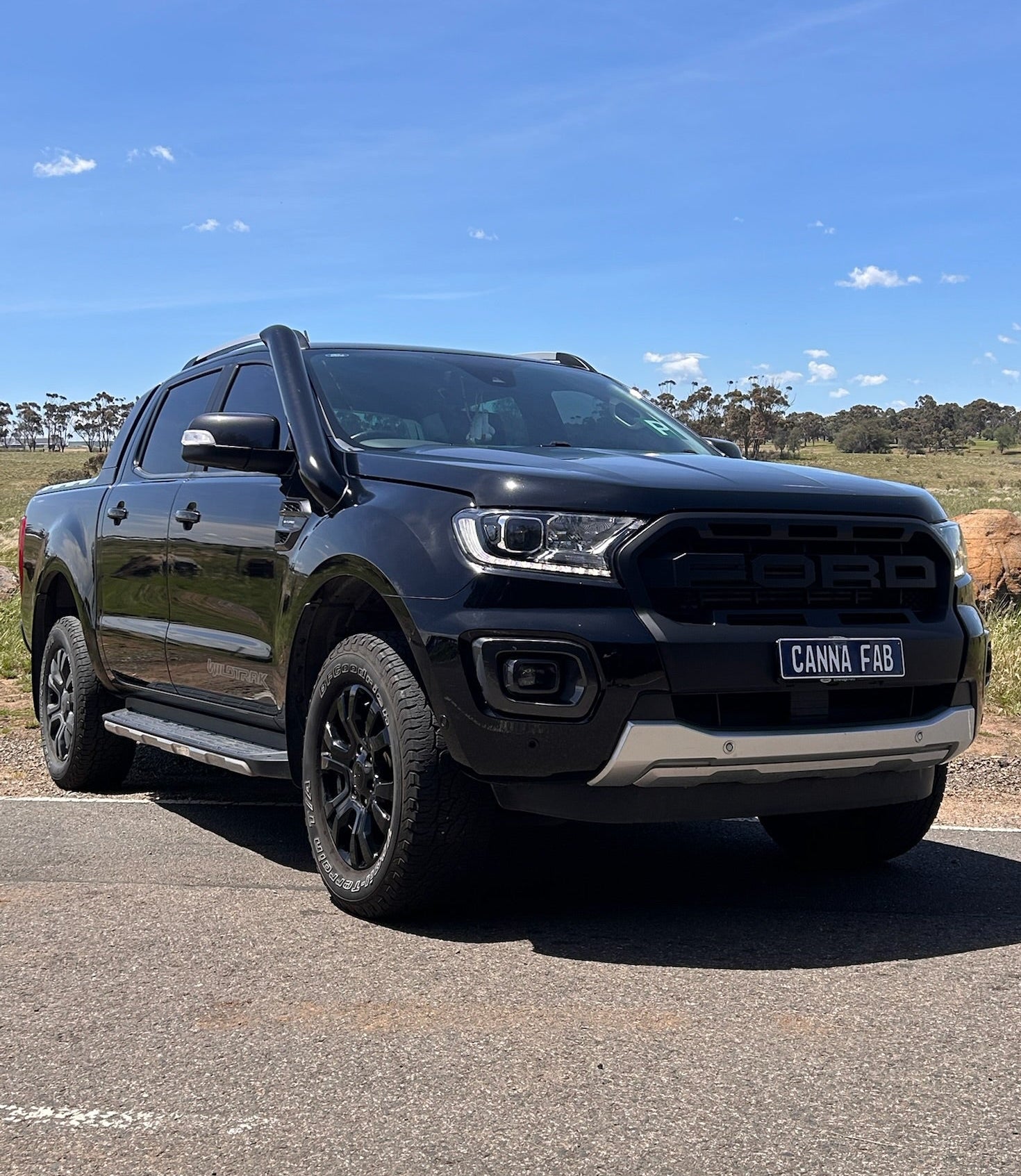 Ford Ranger PX short-entry stainless steel snorkel by Canna Fabrication