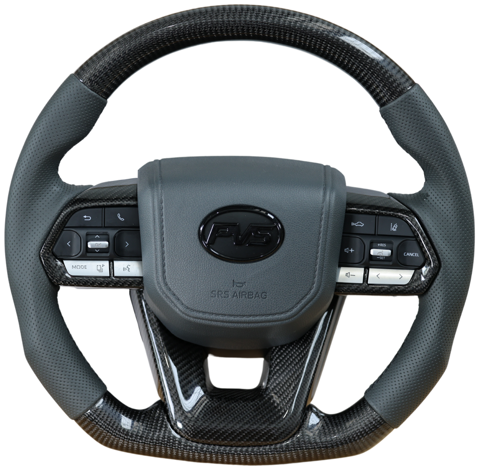 Traditional Carbon Grey Leather Steering Wheel Upgrade Kit for Toyota