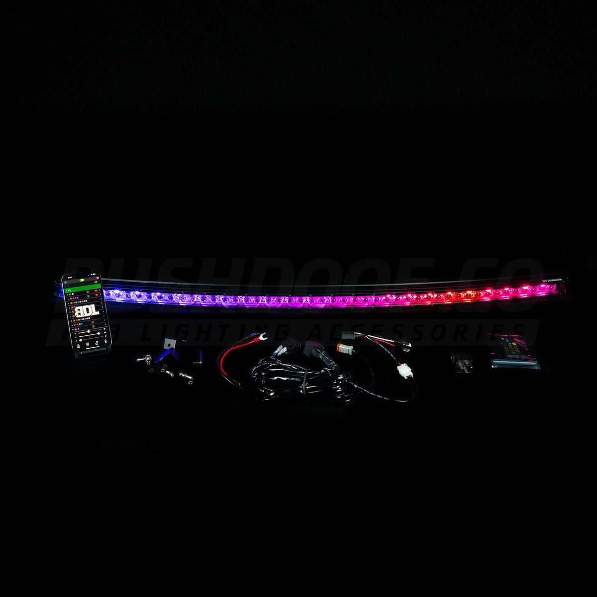 Curved 50" RGB Colour Chasing Light Bar - Bushdoof Lighting