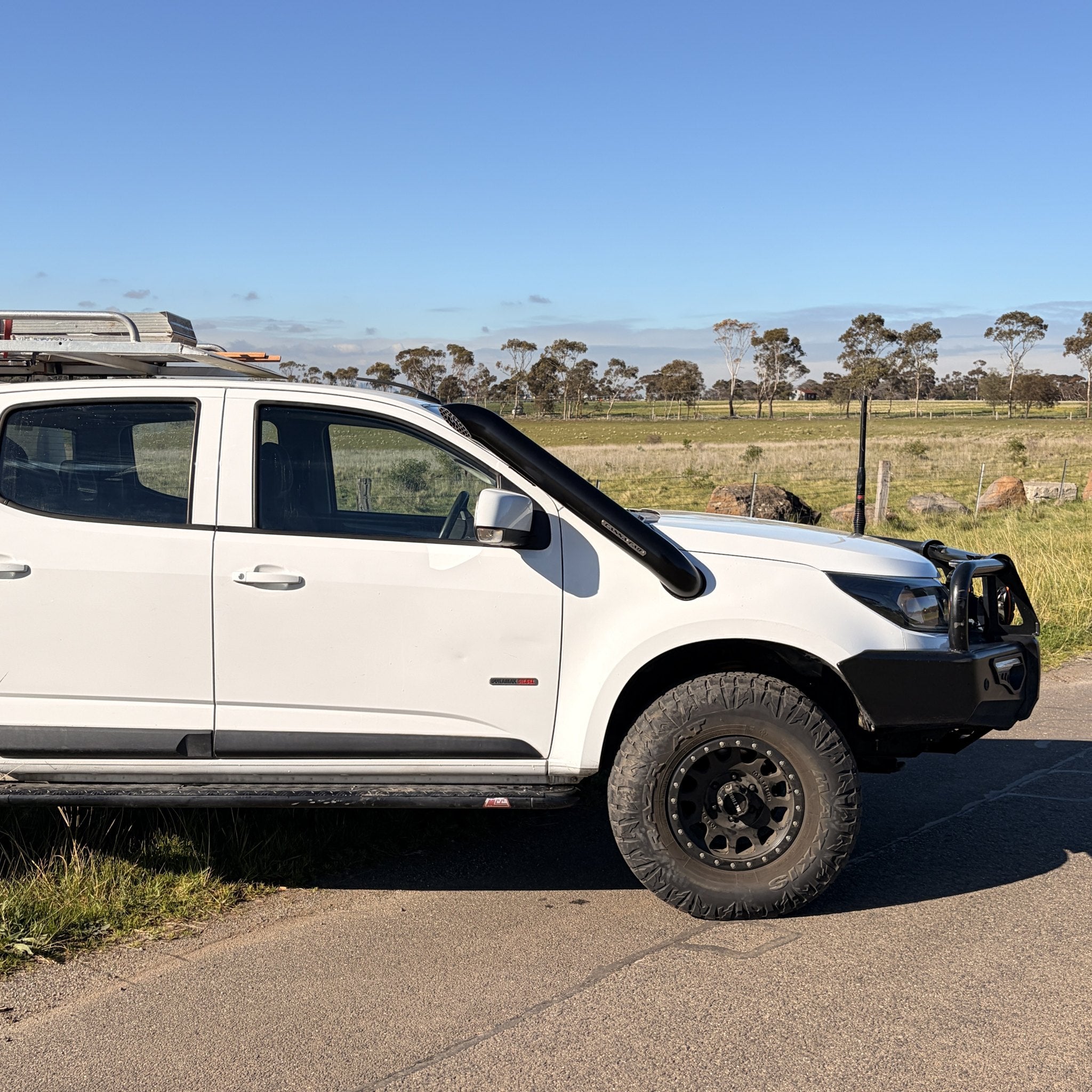 Holden Colorado RG stainless snorkel — side view