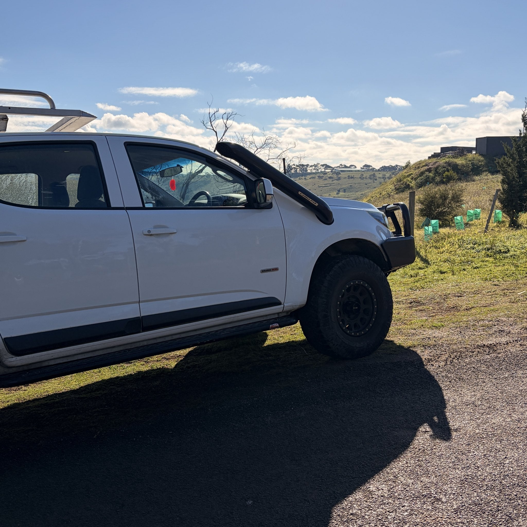 Holden Colorado RG stainless snorkel — side view