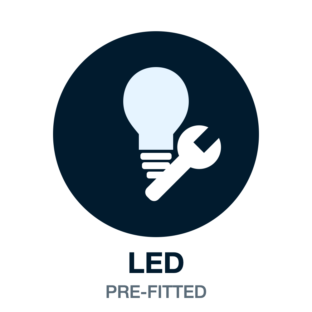 LED bulbs pre-fitted