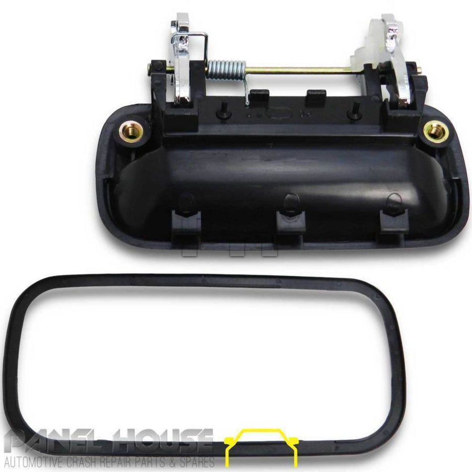 Outer Door Handle RIGHT REAR Chrome Black Fits Toyota Hilux Ute 1997-2001