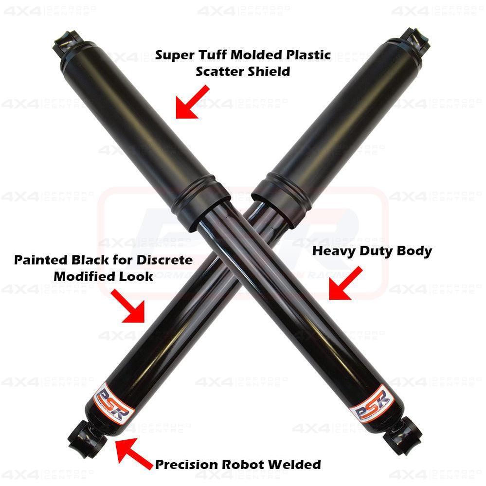 PSR TTG Rear Shock Absorber 630mm Open Small Eye 16mm Bush Ends (MITSUBISHI TRITON ML / MN / MQ / MR ONLY) - PAIR-4x4 Offroad Centre