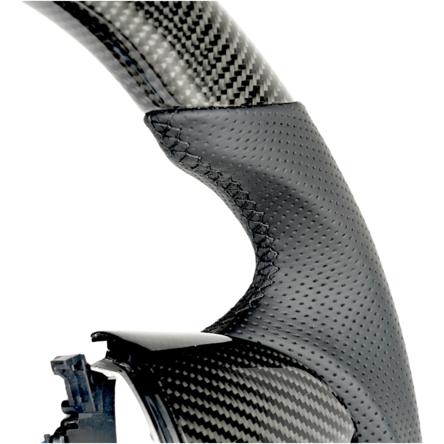 PVS Automotive - Classic Carbon with Perforated Leather Sides Steering Wheel to suit Toyota Hilux N70 Facelift (06/2011 - 04/2015) - 4X4OC™ | 4x4 Offroad Centre
