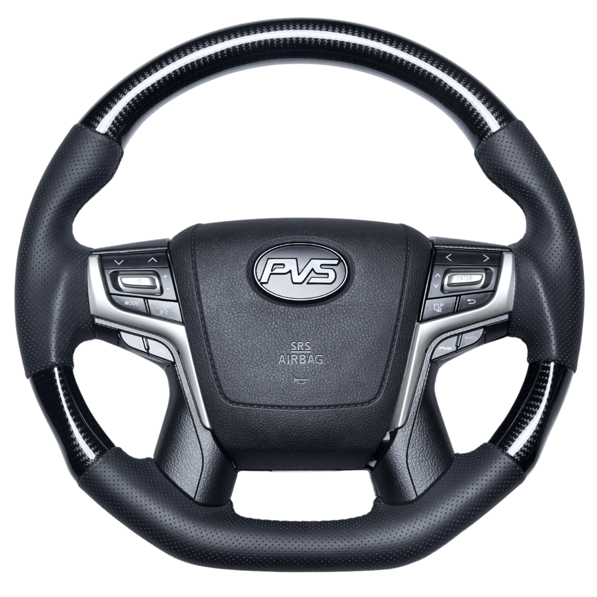 PVS Automotive - Elite Flat Bottom Carbon Black Perforated Leather Steering Wheel Kit **PRE - ORDER FOR JULY** - 4X4OC™ | 4x4 Offroad Centre