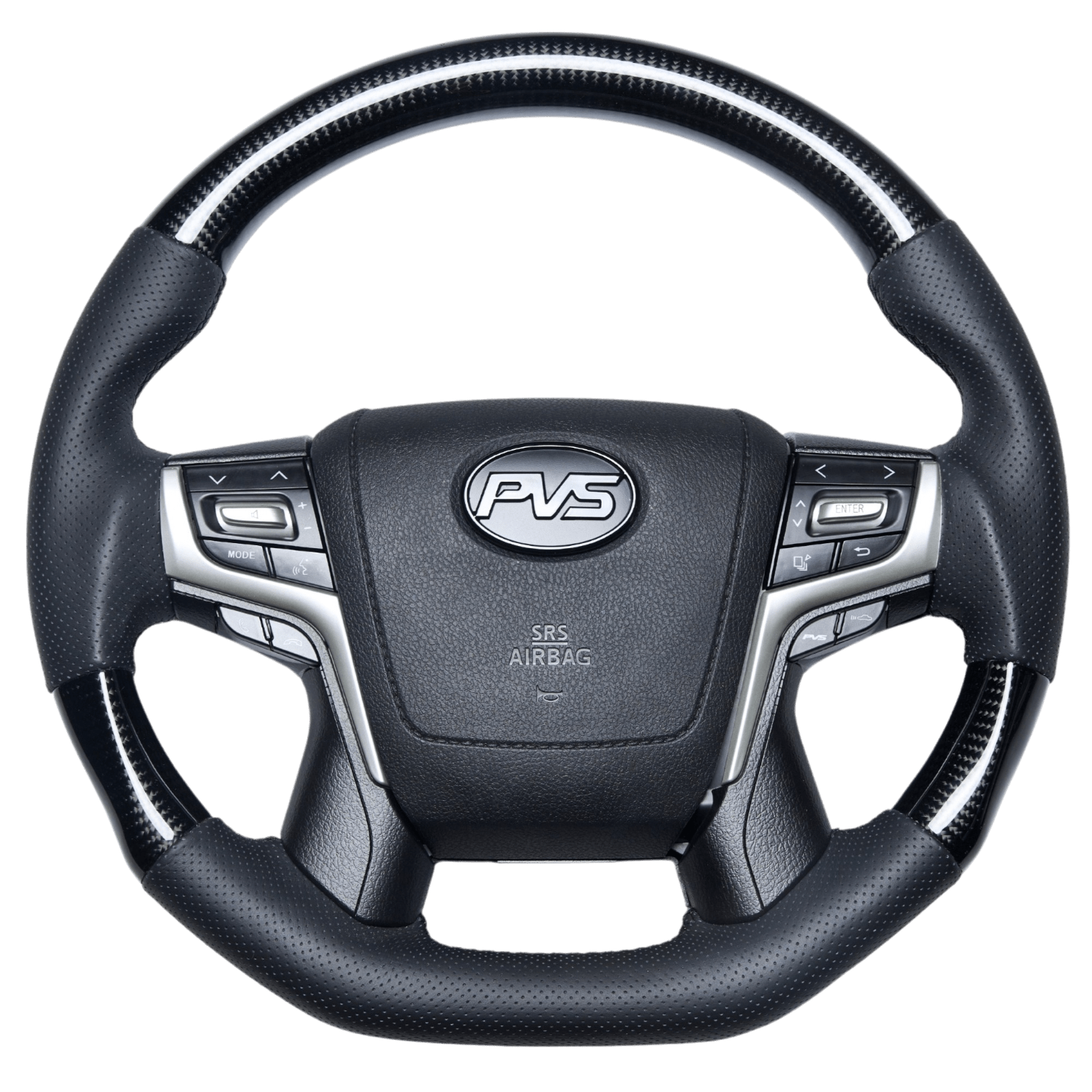 PVS Automotive - Elite Flat Bottom Carbon Black Perforated Leather Steering Wheel Kit **PRE - ORDER FOR JULY** - 4X4OC™ | 4x4 Offroad Centre