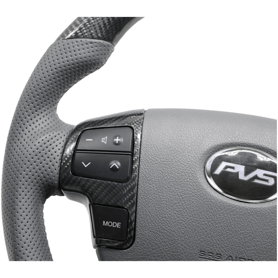 PVS Automotive - OEM Carbon Grey Leather Steering Wheel with Steering Controls Insert to suit Toyota LandCruiser 70 Series **PRE - ORDER FOR AUGUST** - 4X4OCβ’ | 4x4 Offroad Centre