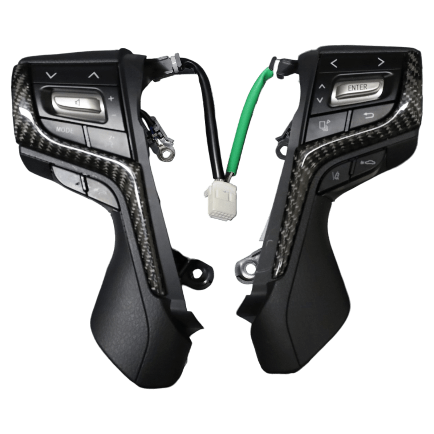 PVS Automotive - Traditional Carbon Fibre Steering Wheel Controls to suit LandCruiser 200 Series GX/GXL 2016+ - 4x4 Offroad Centre